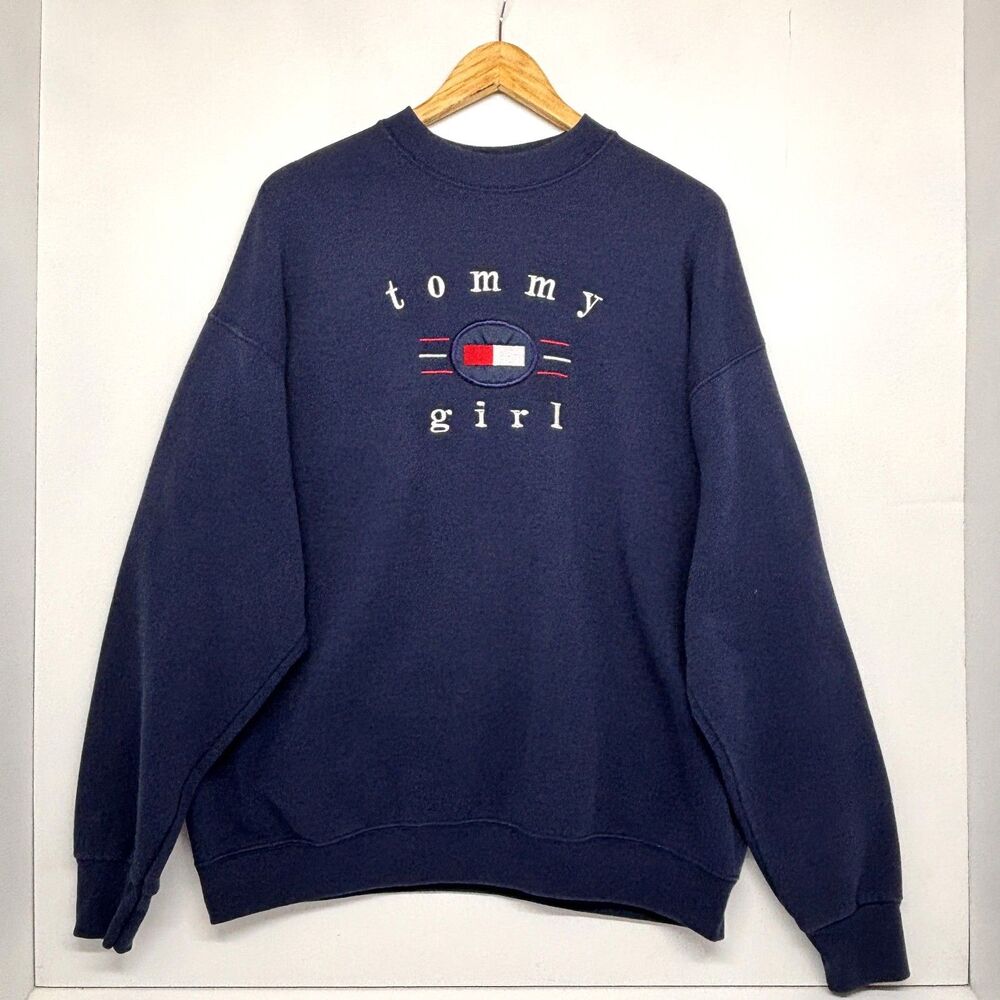 Vintage 90s Tommy Hilfiger Fruit Of The Loom Tommy Girl Crewneck Sweatshirt XL